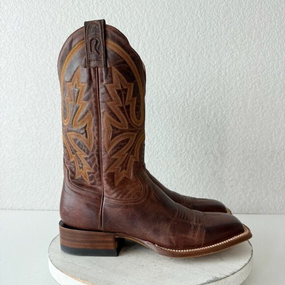 NEW Rod Patrick Mens Cowboy Boots Size 8.5D Perro Loco Brown Western Square Toe - Picture 2 of 12